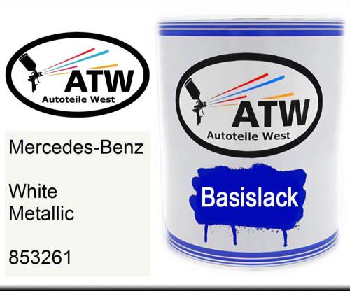 Mercedes-Benz, White Metallic, 853261: 1L Lackdose, von ATW Autoteile West.